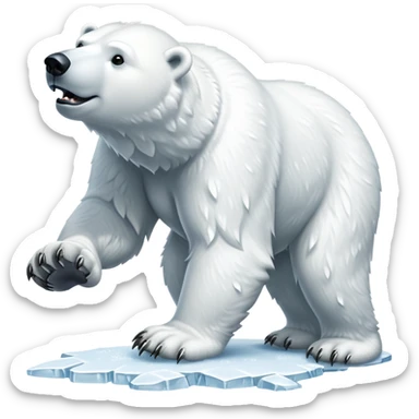 cinematic-polar-bear-realistic-full-body-standing-emoji,-massive-snowy-white-frame-lumbering-across-the-icy-tundra,-powerful-paws-pressing-into-the-frozen-ground,-head-tilted-dramatically,-thick-fur-dusted-with-ice-crystals,-simplified-yet-realistic-focused-features,-highly-detailed,-glowing-with-an-almost-sarcastic-glow

 sticker
