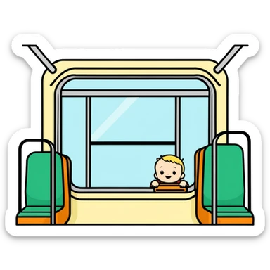 Toddler on train  sticker