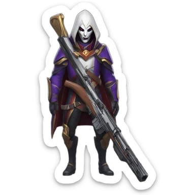 jhin avec un gros fusil sticker