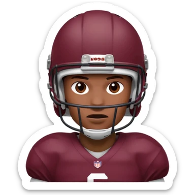 college football player Maroon color ( face and Helmet ) sticker