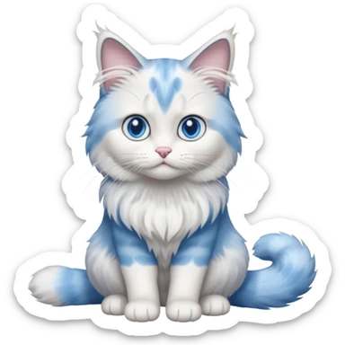 Full body Blue white ragdoll cat  sticker