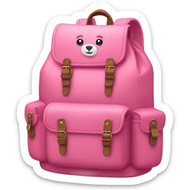 Pink backpack with bear charms sticker