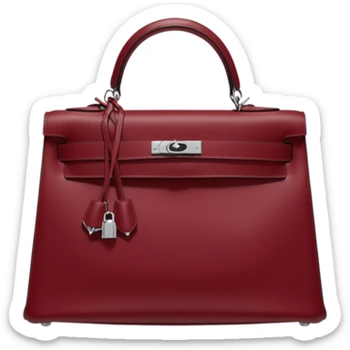 hermes kelly bag dark red silver hardware sticker