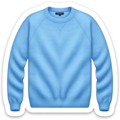 sky-blue wool sweater with light fabric folds and soft shading, casual style, Knitten. sticker