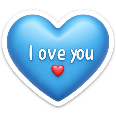 Blue heart with the words I Love You Ry in the middle  sticker