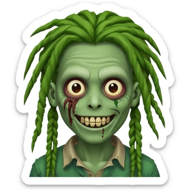 Make a image of a zombie with dreads make it like a emoticon not as scary sticker