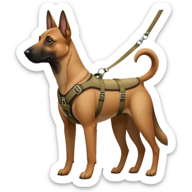 Belgian malinois dog in harness sticker