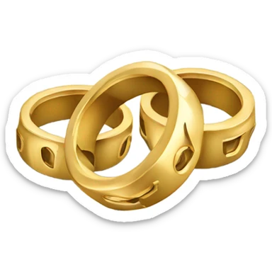 2 gold rings in pieces sticker