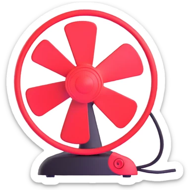 red electric fan sticker