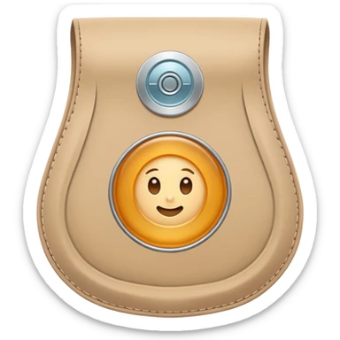ostomy bag in beige with a circle in the middle. no liquids or smileys. keep it very clean and medical sticker