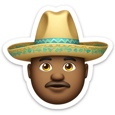 A fat person wearing a sombrero sticker
