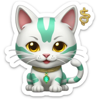 Chinese cat with Caduceus sticker