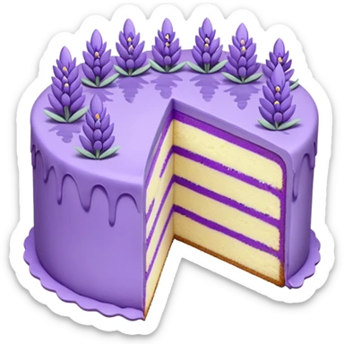 a cut out piece of an Aesthetic gorgeous beautiful pretty inspo Lavender cake with lavender flowers  sticker