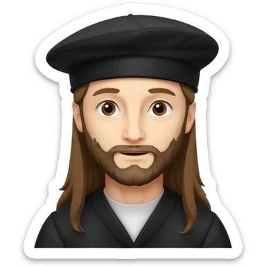 Leonardo da Vinci wear black berret hat sticker