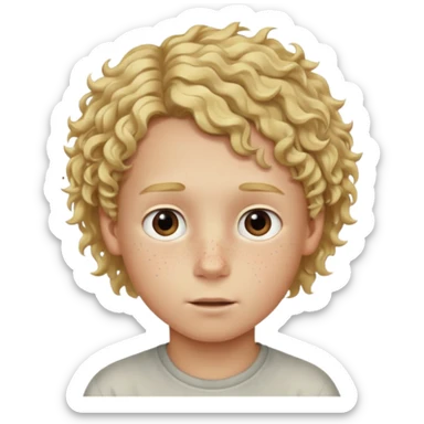 hassidic young boy blond freckles sidelocks curly sticker
