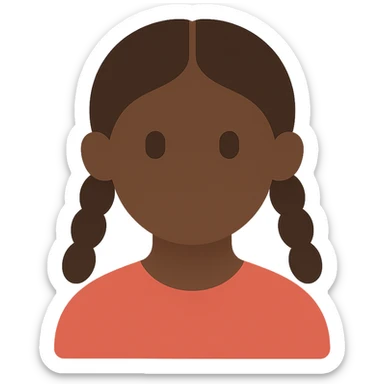 dark skin girl with braids wearing a red shirt sticker