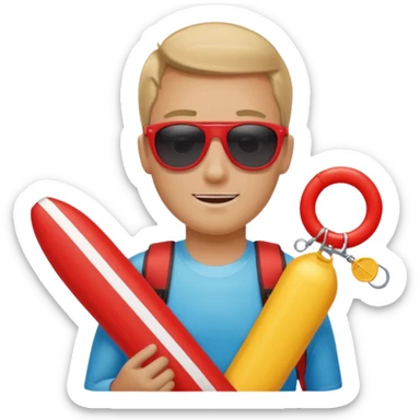 Lifeguard Holding Rescue circle Tube sticker