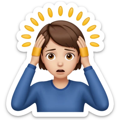 Shocked face hands on head sticker