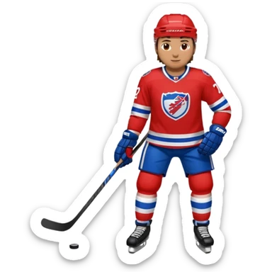 Hockey player in red and blue full body sticker