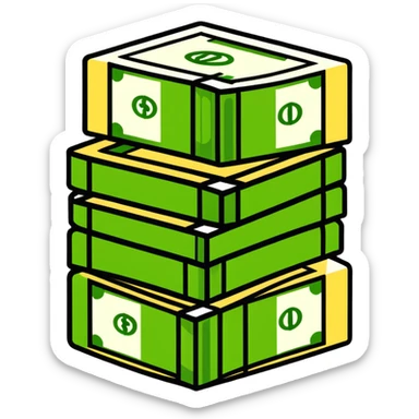 cash bundle money stack sticker
