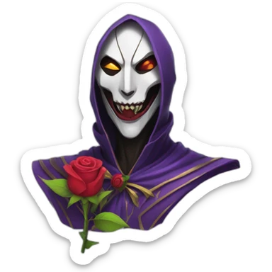 Jhin with a rose in his mouth sticker
