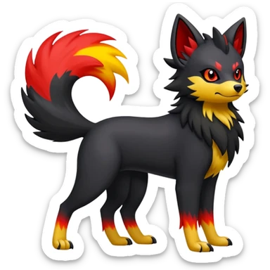 Zorua-Houndour-Fakémon-hybrid-creature (full body)  sticker