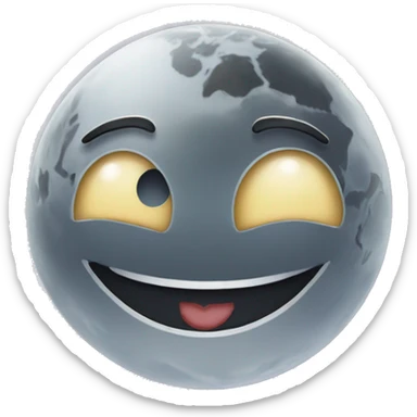 Moon smiling with the world Tesla written on it  sticker