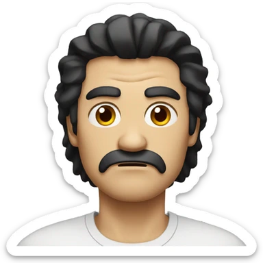 Angry man with black hair sticker