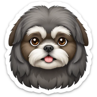 Small all dark grey shih tzu sticker