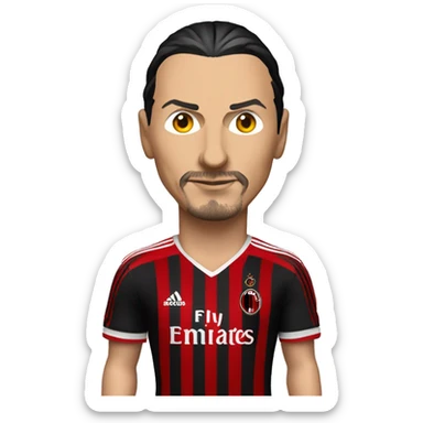 Zlatan ibrahimovic full body in red ac milan jersey sticker