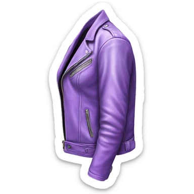 Realistic isolated side view of an open lavender to light purple ombre fashion leather jacket sticker