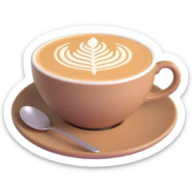 expensive artisanal latte in a cafe from upward view perspective, latte art, fancy coffee drink sticker