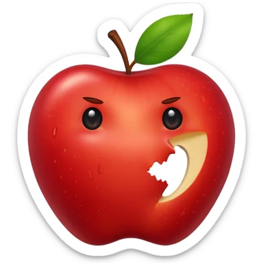Bite Mark  on a apple  sticker