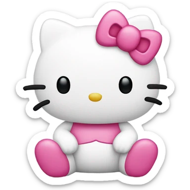 pink hello kitty sitting down  sticker