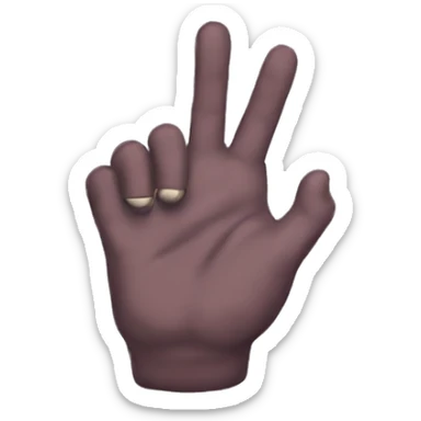 A rock on hand (🤟🏻 ) but with the index and thum also pinched down so the pinkie is the only finger up sticker