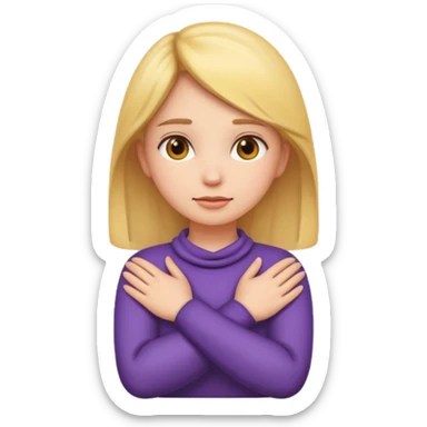 make a girl emoji crossing hands around neck sticker