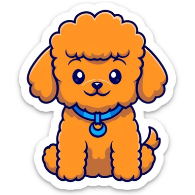 Light brown toy poodle  sticker