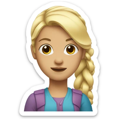 Blonde ponytail girl  sticker