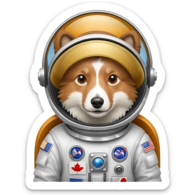 shetland sheepdog in a  space suit without country flags sticker