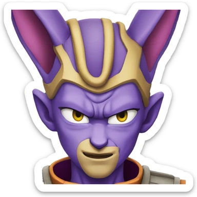 The face of beerus from dragon ball super sticker