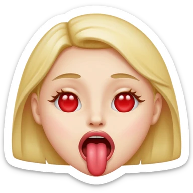 heart eyes tongue sticking out sticker