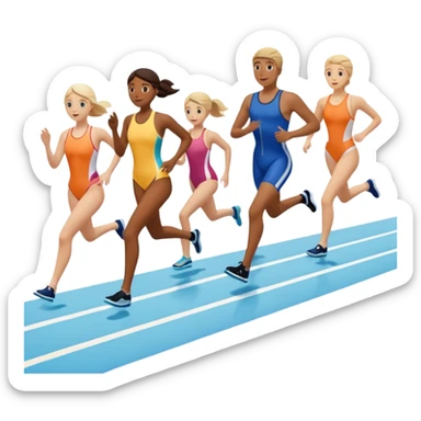 natación carrera bicicleta  sticker