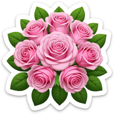 Huge pink flower bouquet with different flowers and pink tones and roses emoji sticker