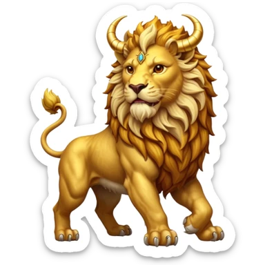 mythical horned lion sticker