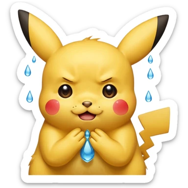 cute Pikachu crying sticker