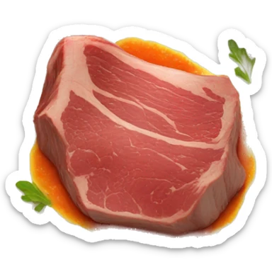 Plate with a rib of beef in the middle sticker