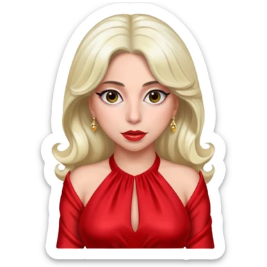 lady gaga with red dress sticker