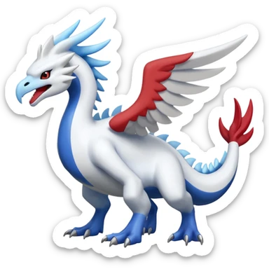 Lugia-Kyurem-Reshiram-Fakémon-hybrid-creature (full body)  sticker