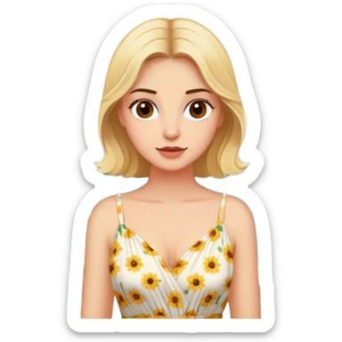 Luxury blonde model, brown eyes, honeymoon traveling in italy sticker