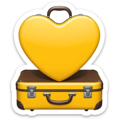 yellow heart with a suitcase sticker